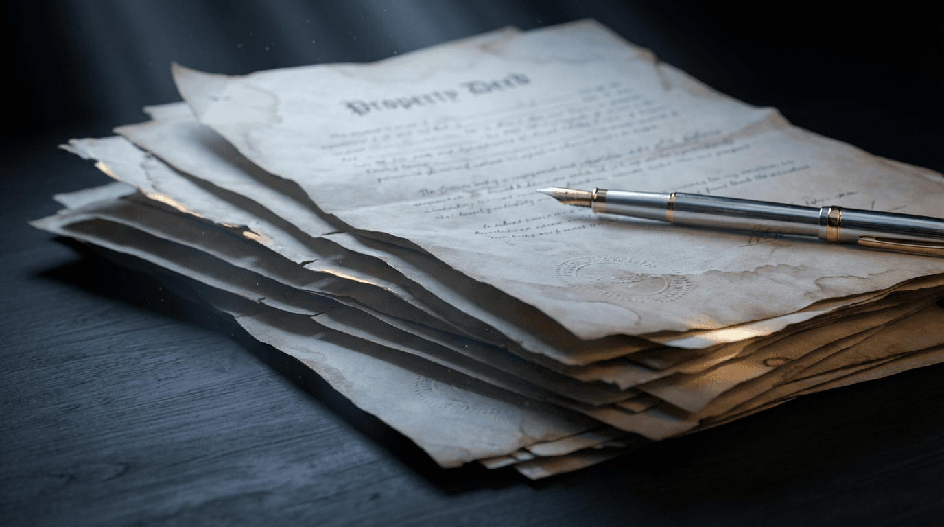 Hands holding real estate investment documents and portfolio folder